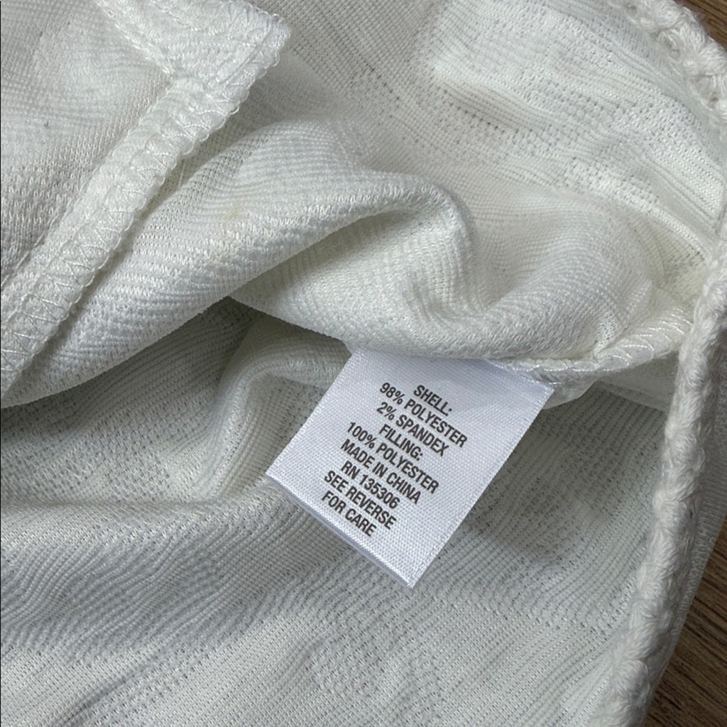 Dress Barn White Textured Detailed Hems Zip Front Jacket NWT Size XL