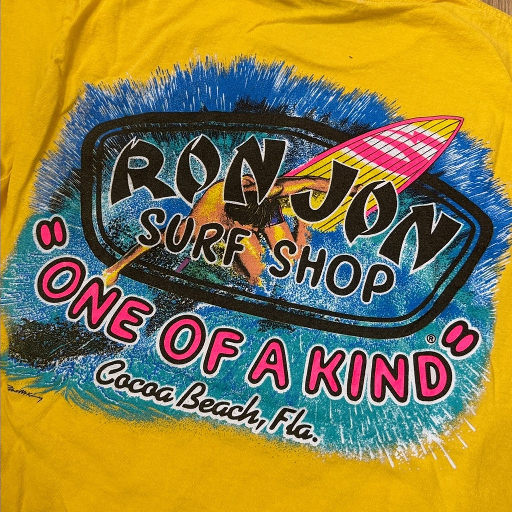 Ron Jon Bright Yellow Short Sleeve Tee Size Medium