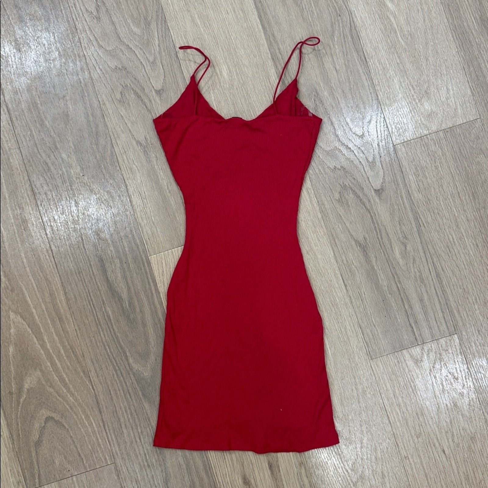 Windsor Vibrant Red Ribbed Mini Dress Size Small New!