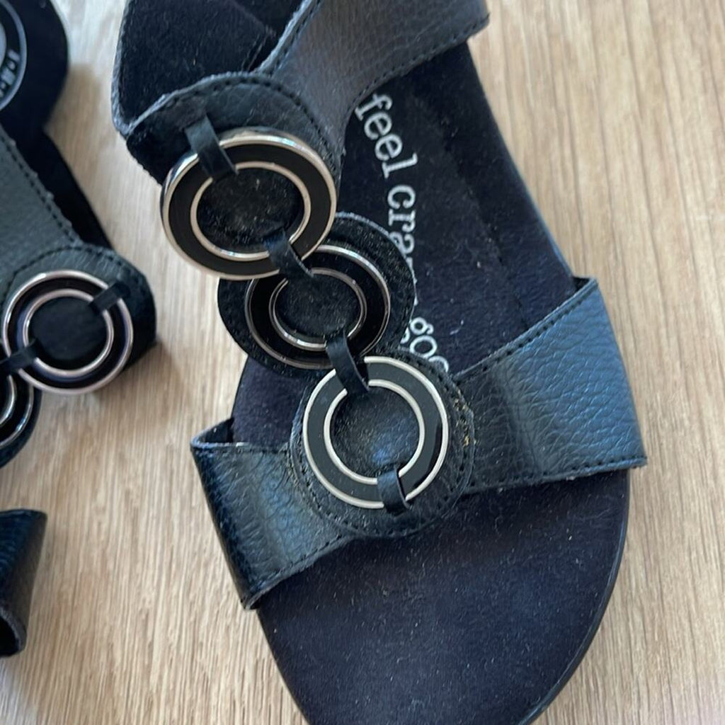 Dr. Scholl's The Original Avalon Women's Black Wedge Sandals Size 6