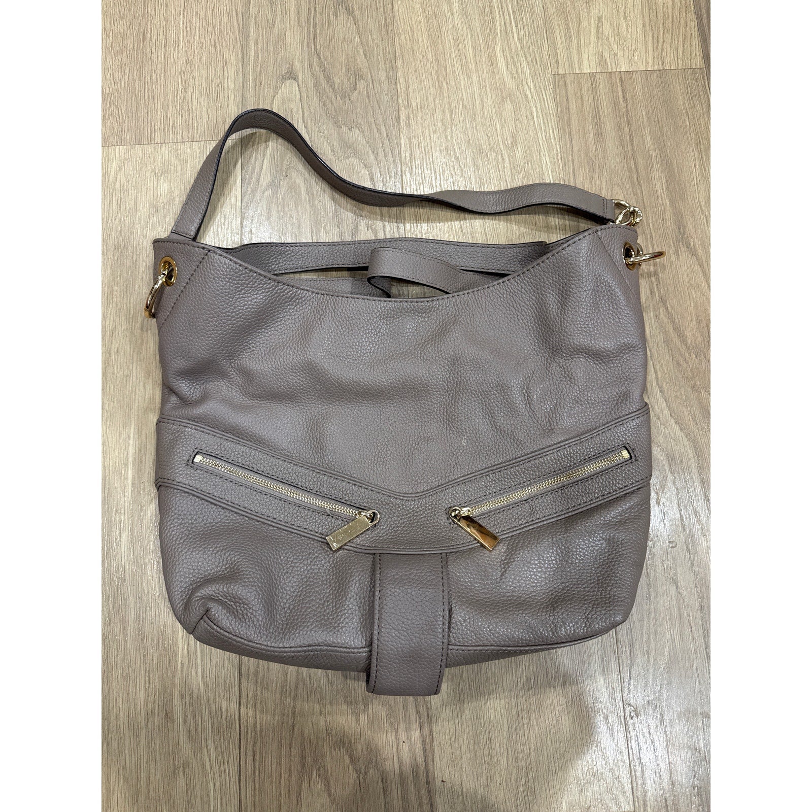 Michael Kors Jamesport Pebble Leather Large Shoulder Tote in Tan