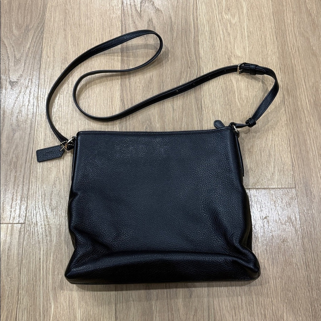 Coach File Crossbody Black Pebbled Leather Bag