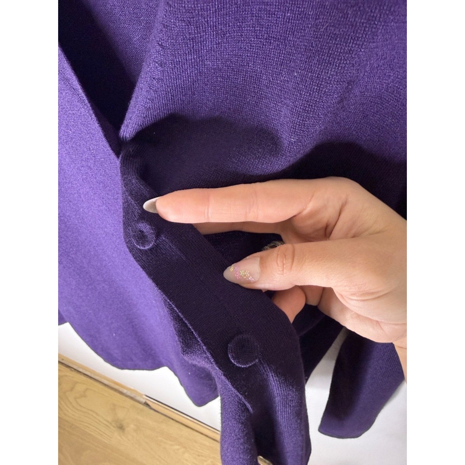 J. Jill Plum Knit V-Neck Cardigan Size Medium