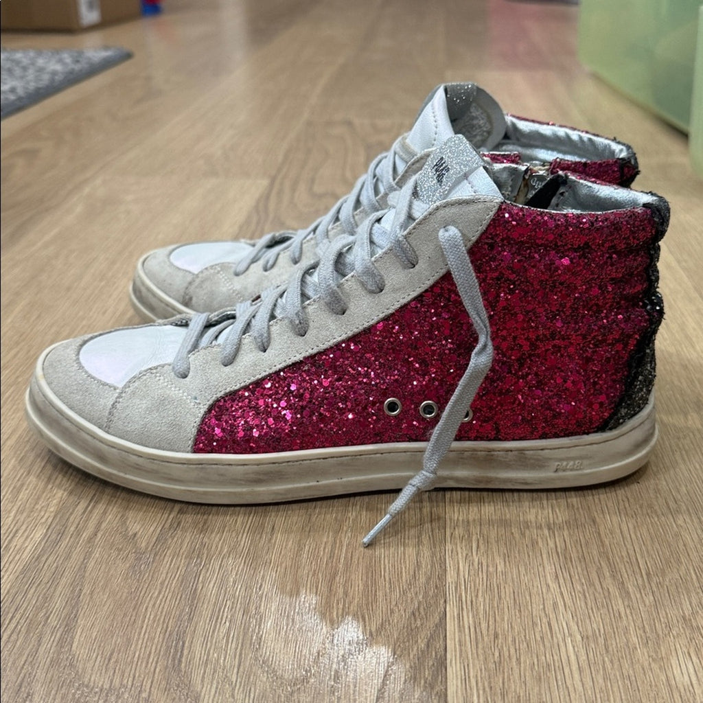 P448 Skate Glitter High Top Sneaker in the Glitter Melange Colorway Size 10