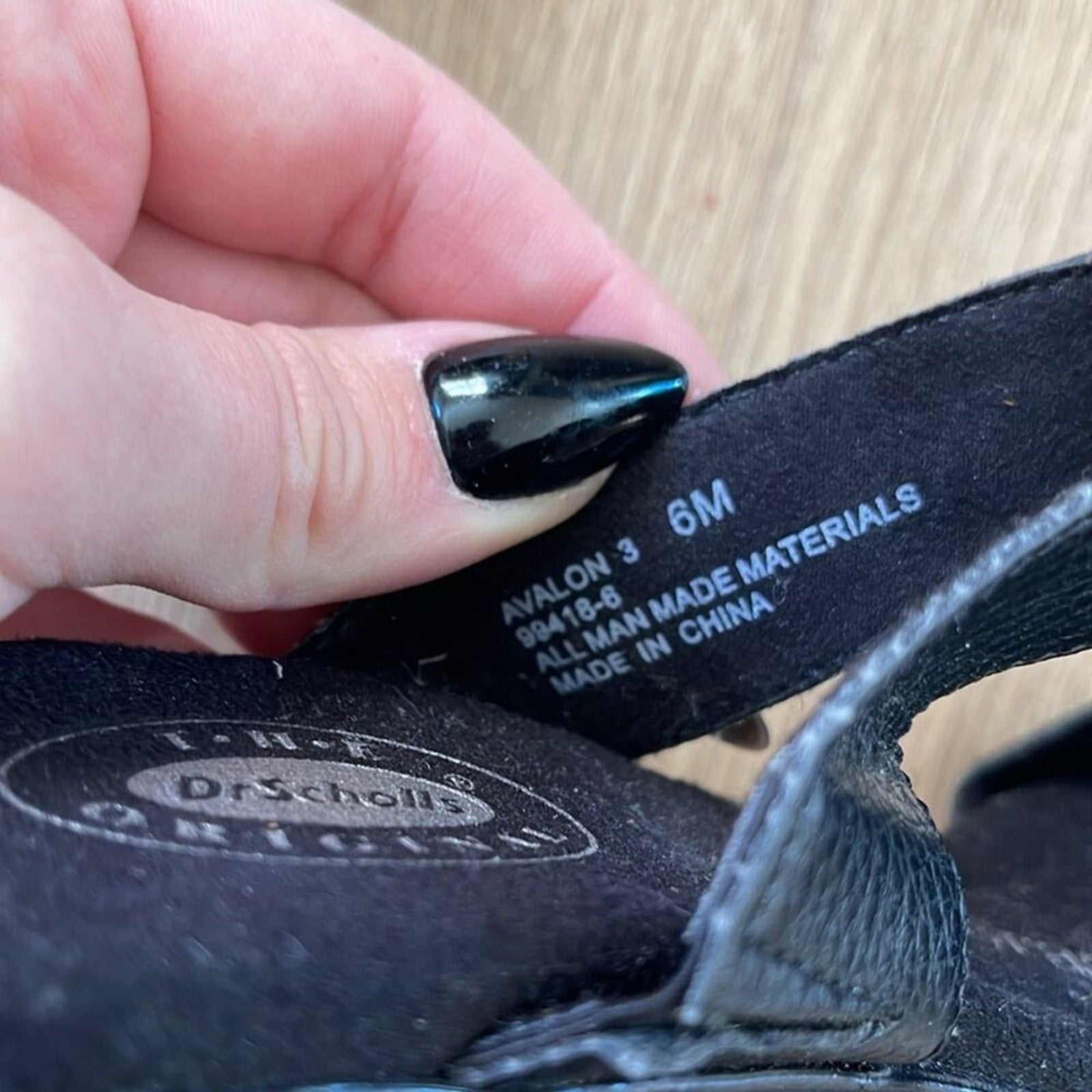 Dr. Scholl's The Original Avalon Women's Black Wedge Sandals Size 6