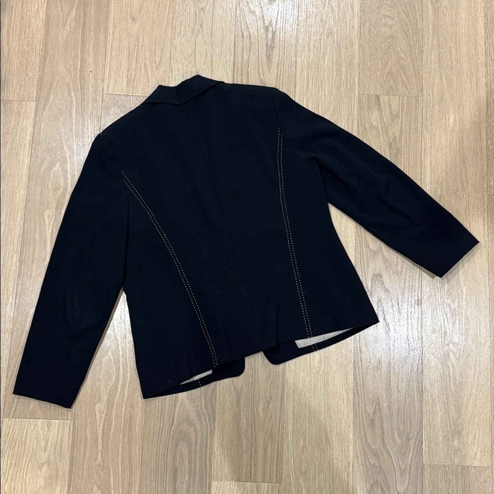 Dalia Black Women's Blazer with Stitch Detail Size 14