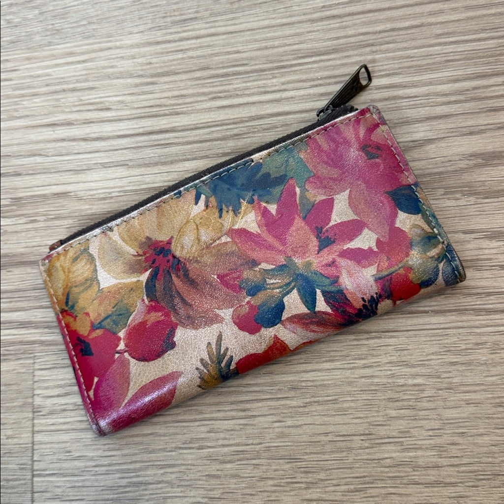 Patricia Nash Vintage Style Floral Pink and Brown Women's Wallet