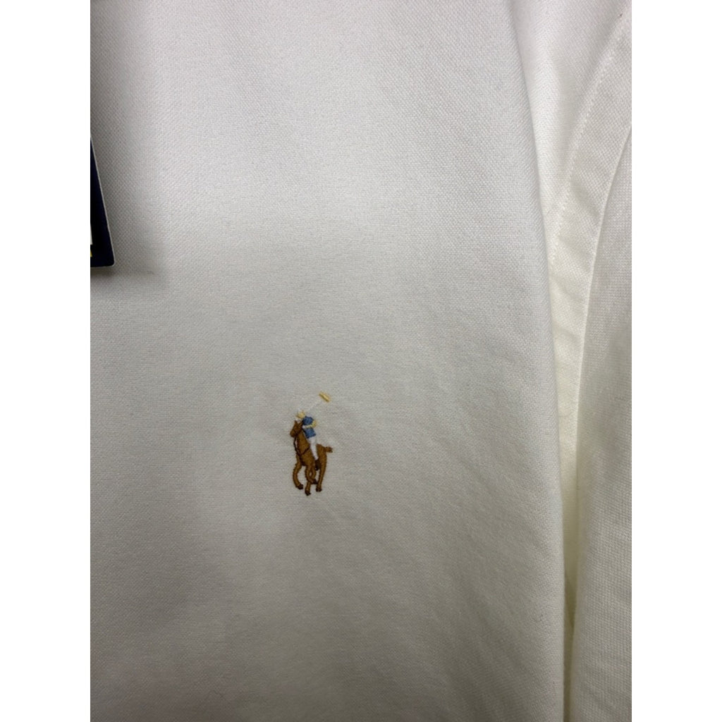 Ralph Lauren Ivory Oxford Button-Down Dress Shirt Size Large New!