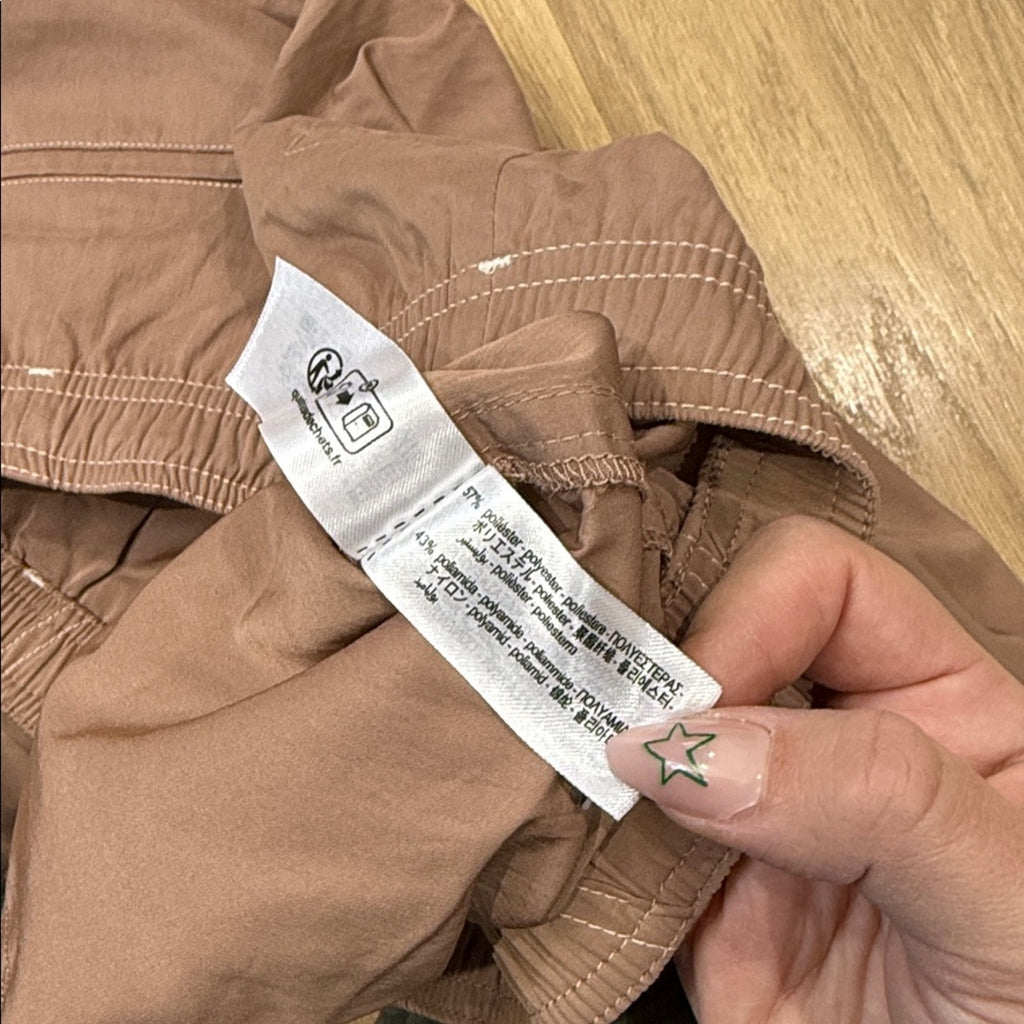 Zara Tan Parachute Style Pants Size Large
