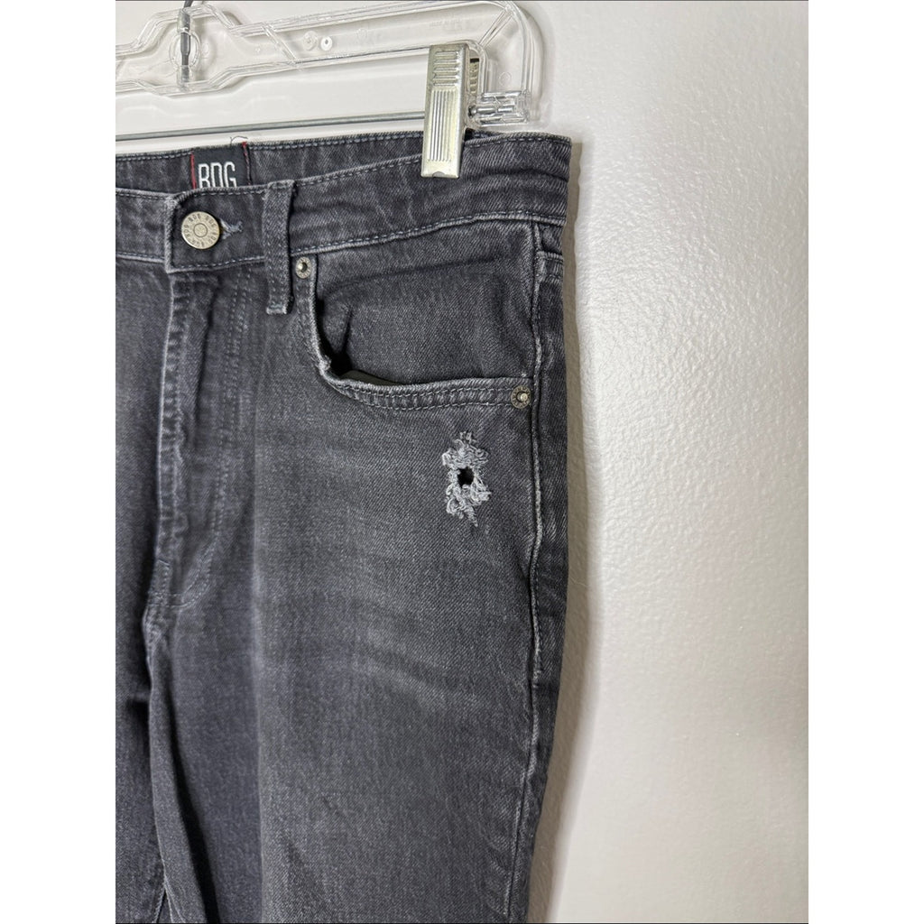 BDG Black High-Rise Flare Jeans with Distressed Details Size 28