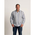 Thomas Dean Men's Button-Down Stripe Shirt - Blue, White, Red Size XXL