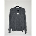 Eileen Fisher Charcoal Cable Crewneck Sweater Size Large
