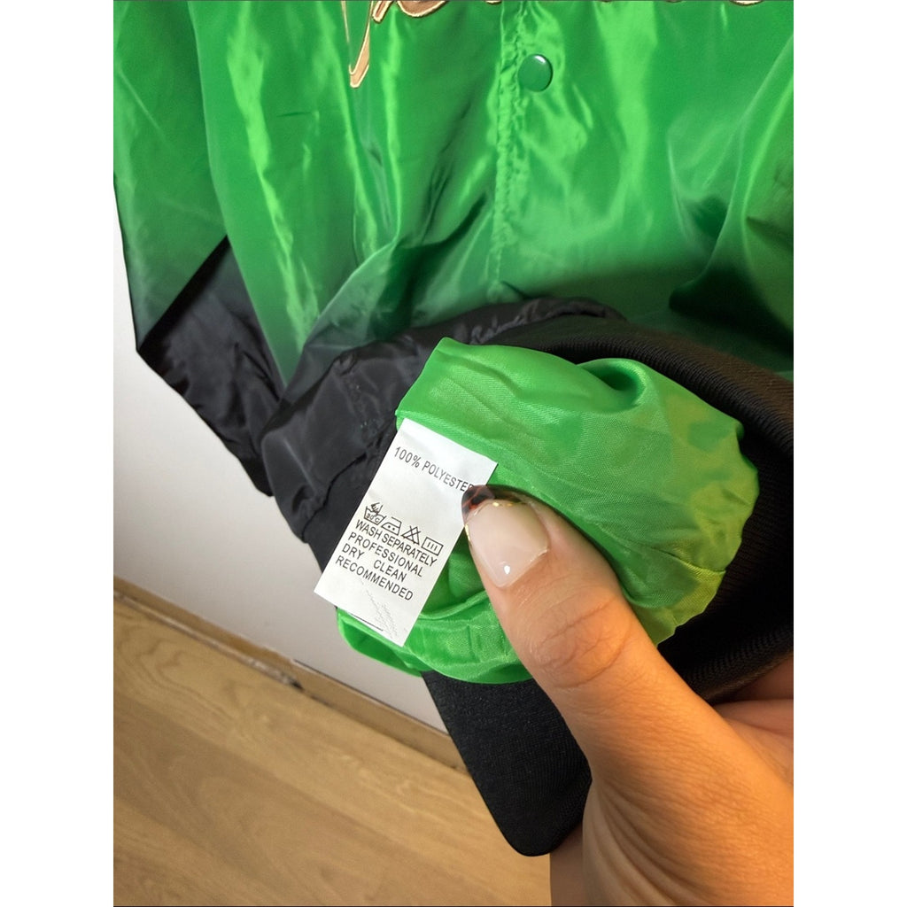 Celtics Gradient Green-to-Black Satin Bomber Jacket Size Large