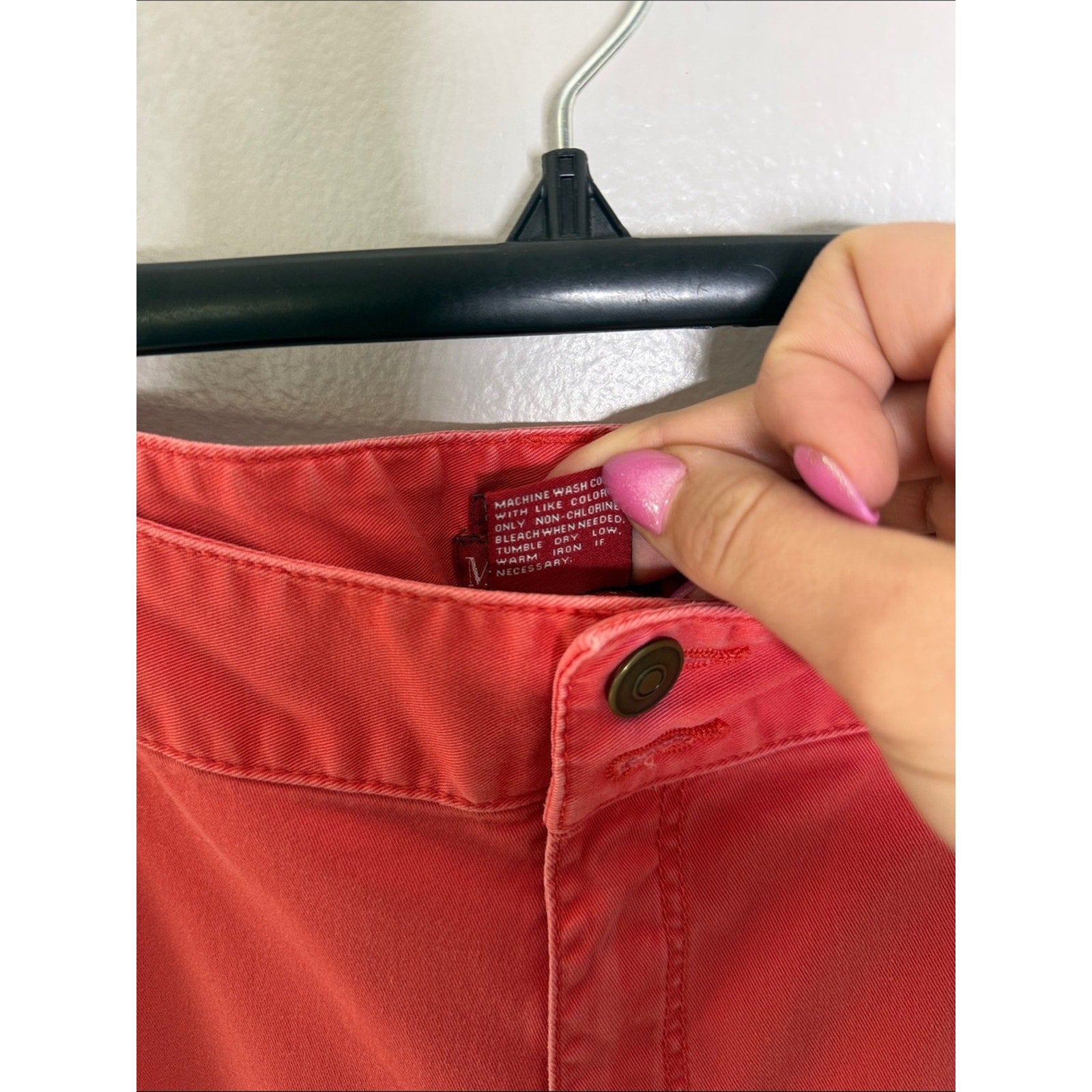 Merona Coral-Red Stretch Casual Pants Cropped Capri Size 16