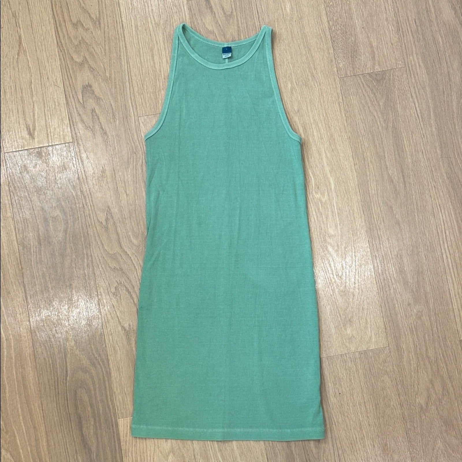 Old Navy Green Ribbed Sleeveless Midi Dress Size Large