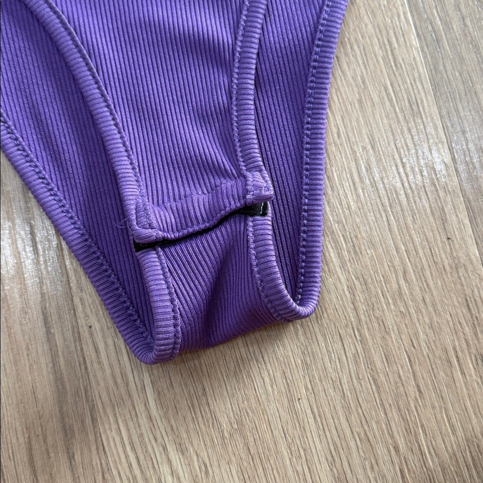Purple and White Wavy Pattern Sleeveless Snap Bodysuit Size Large