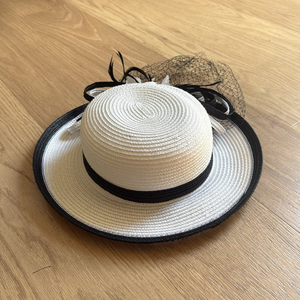 Swan Hat New York Elegant Black and White Women's Hat