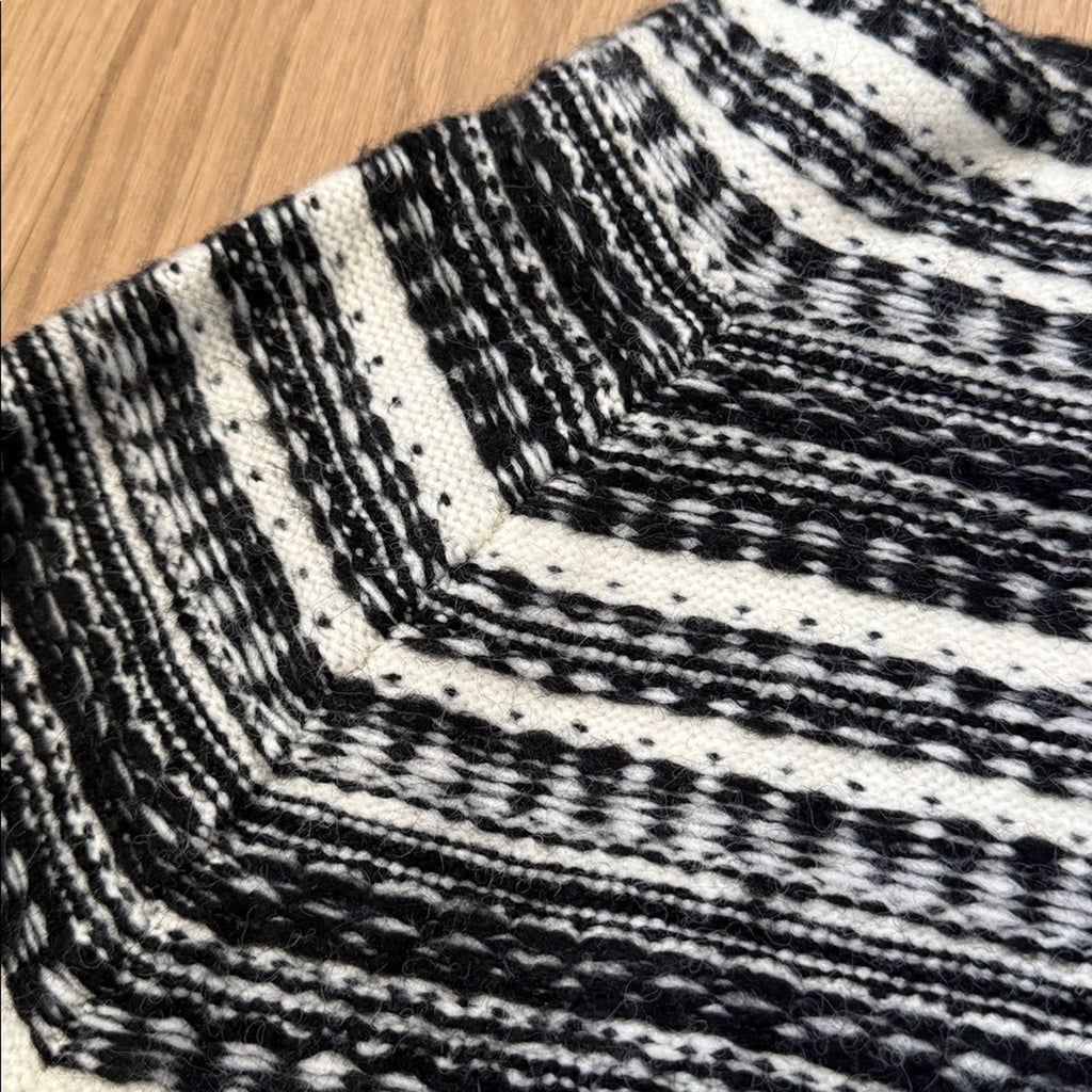 Talbots Black and White Mock Neck Knit Sweater Size XL NEW!