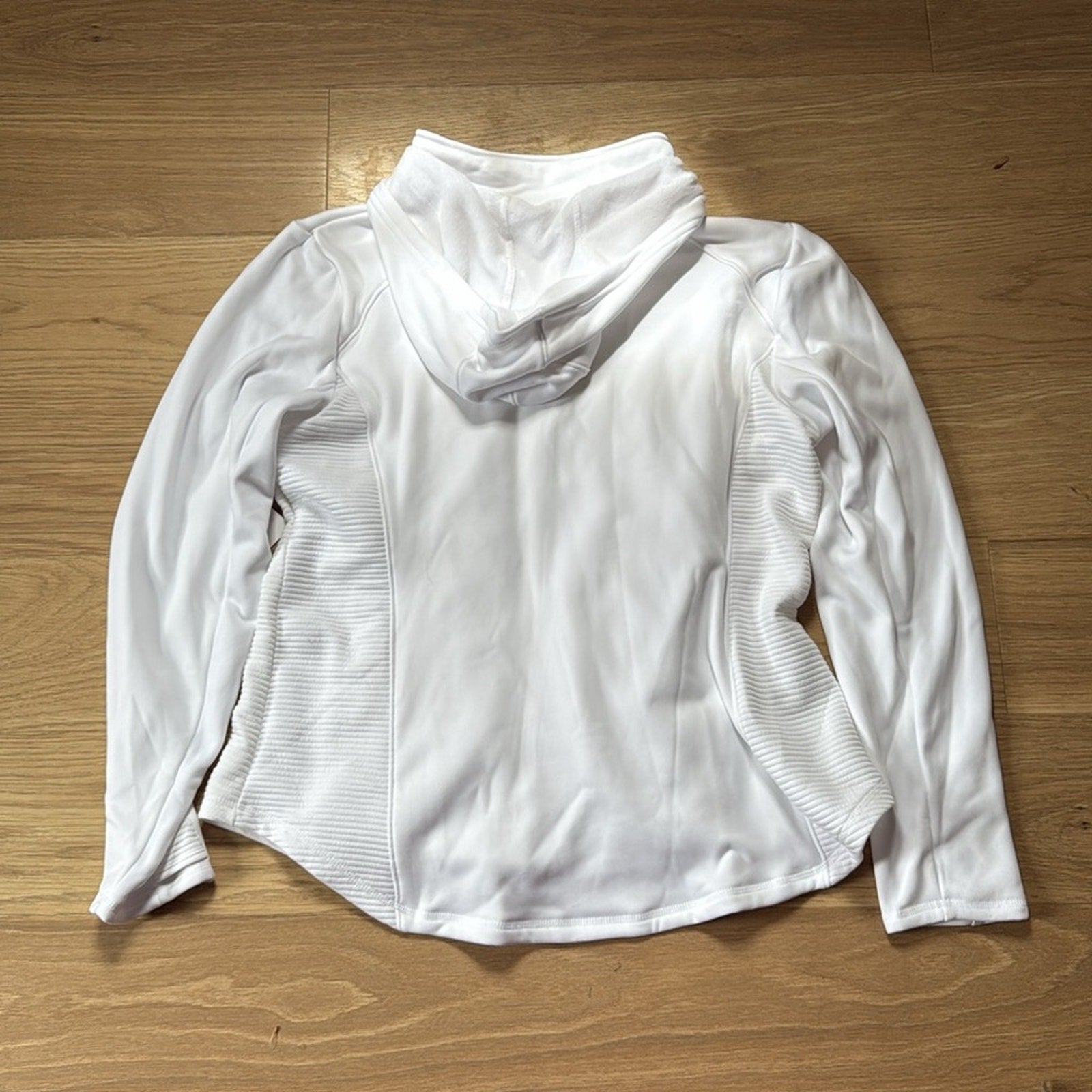Tek Gear Hooded Zip Front Modern White Quilted Jacket Size XXL