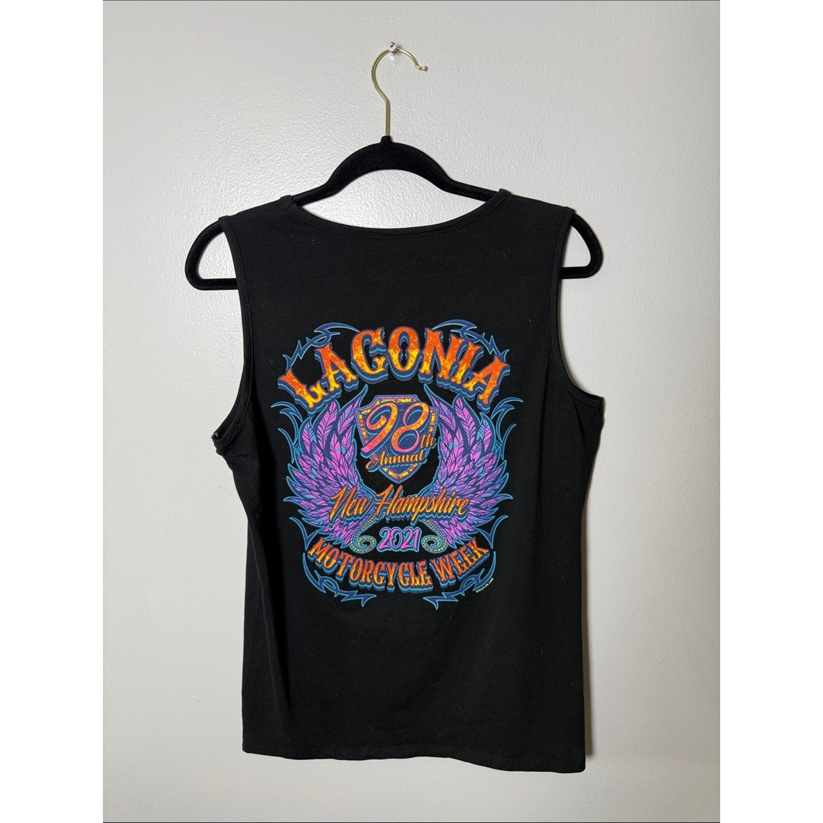 Vance Biker Wear Black Lace-Up Sleeveless Tank Top Laconia 2021 Large