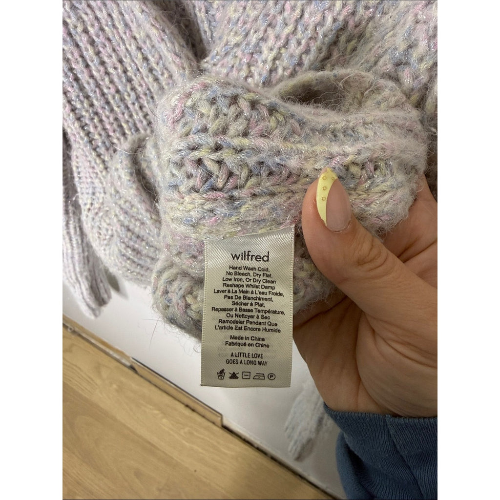 Wilfred Pastel Multicolor Knit V-Neck Button Cardigan Size Medium