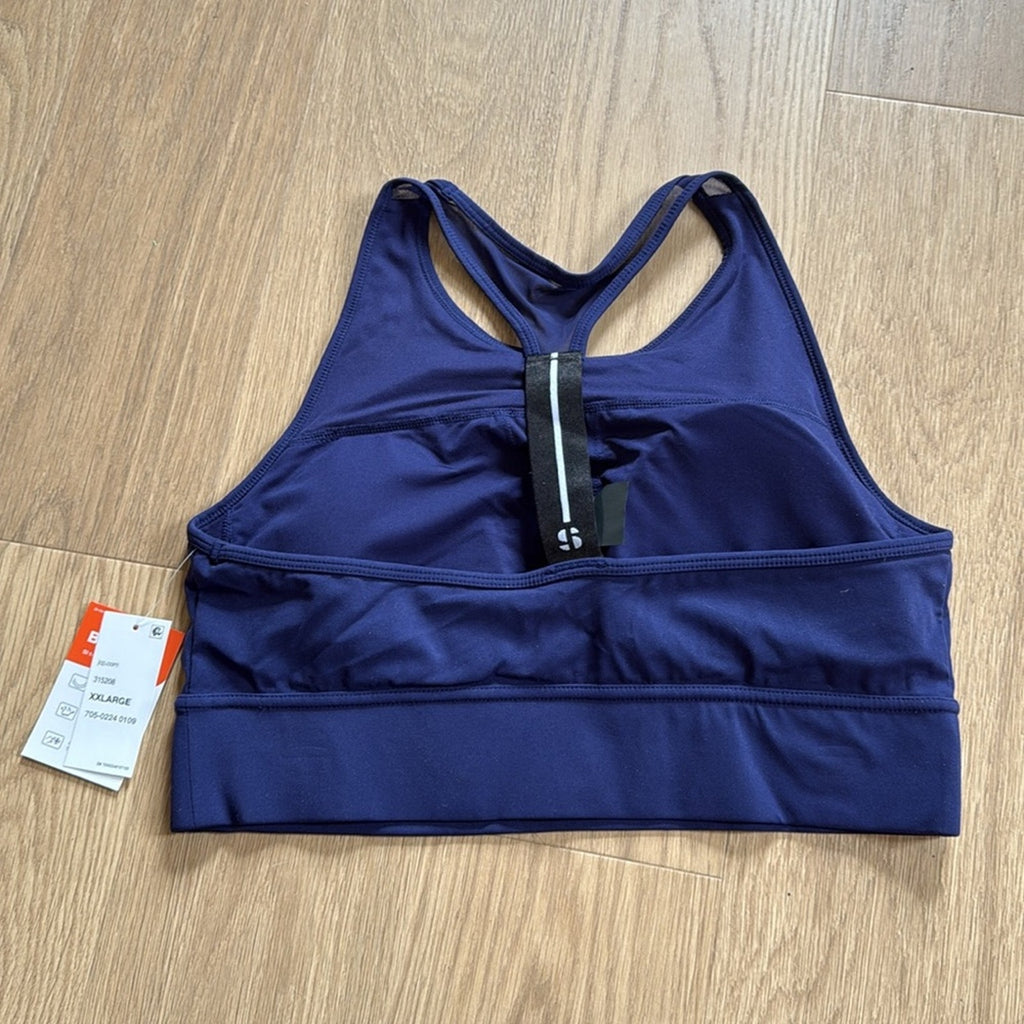 Sports Illustrated Navy Mesh Detail Sports Bra Size XXL NEW!