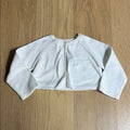 NWT Jacadi White Cropped Knit Cardigan Size 18 Months