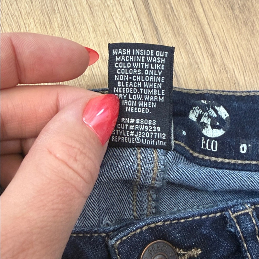 Rewash Classic Rise Dark Blue Distressed Women's Jeans Size 3