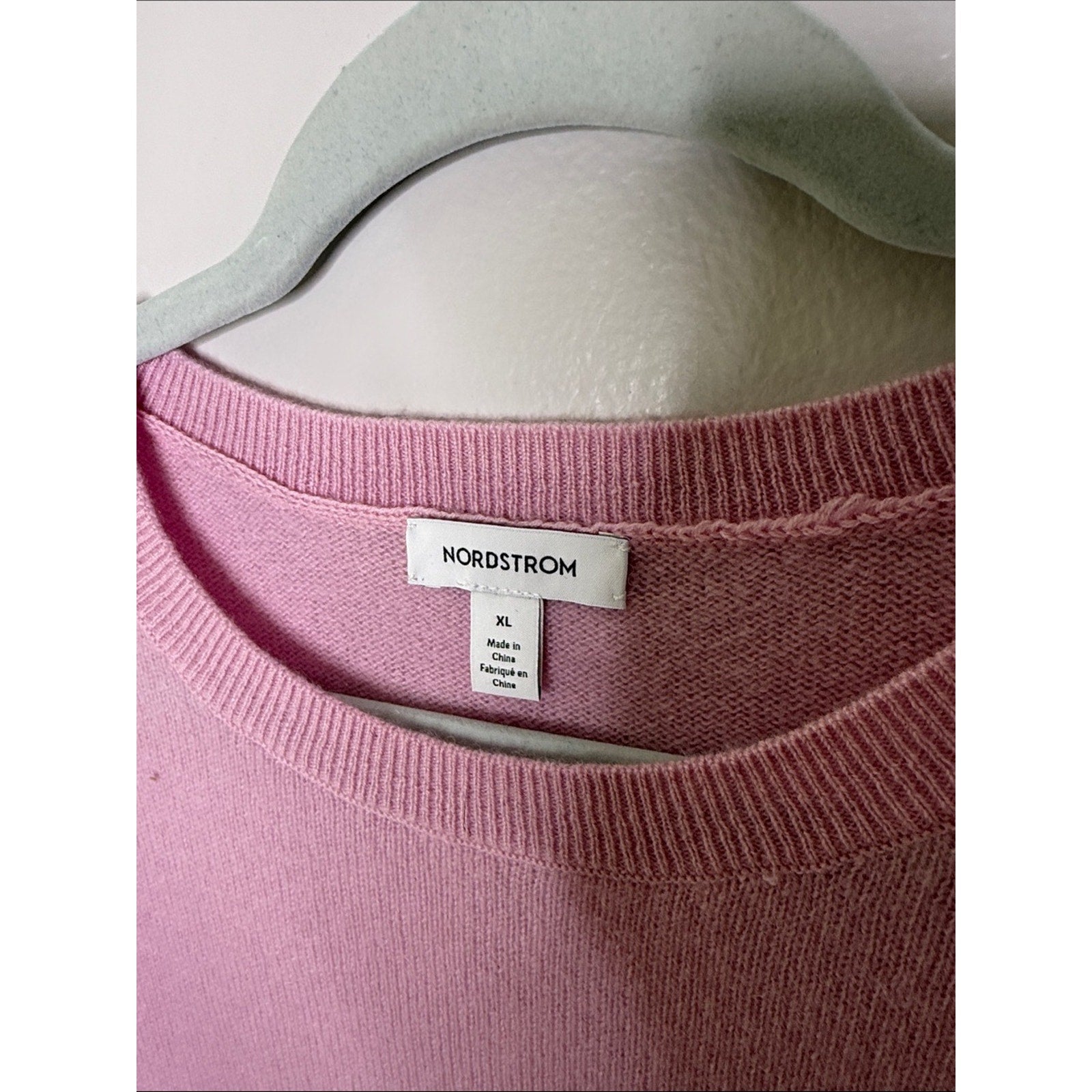 Nordstrom Dusty Rose Cashmere Crewneck Sweater Size XL NEW!