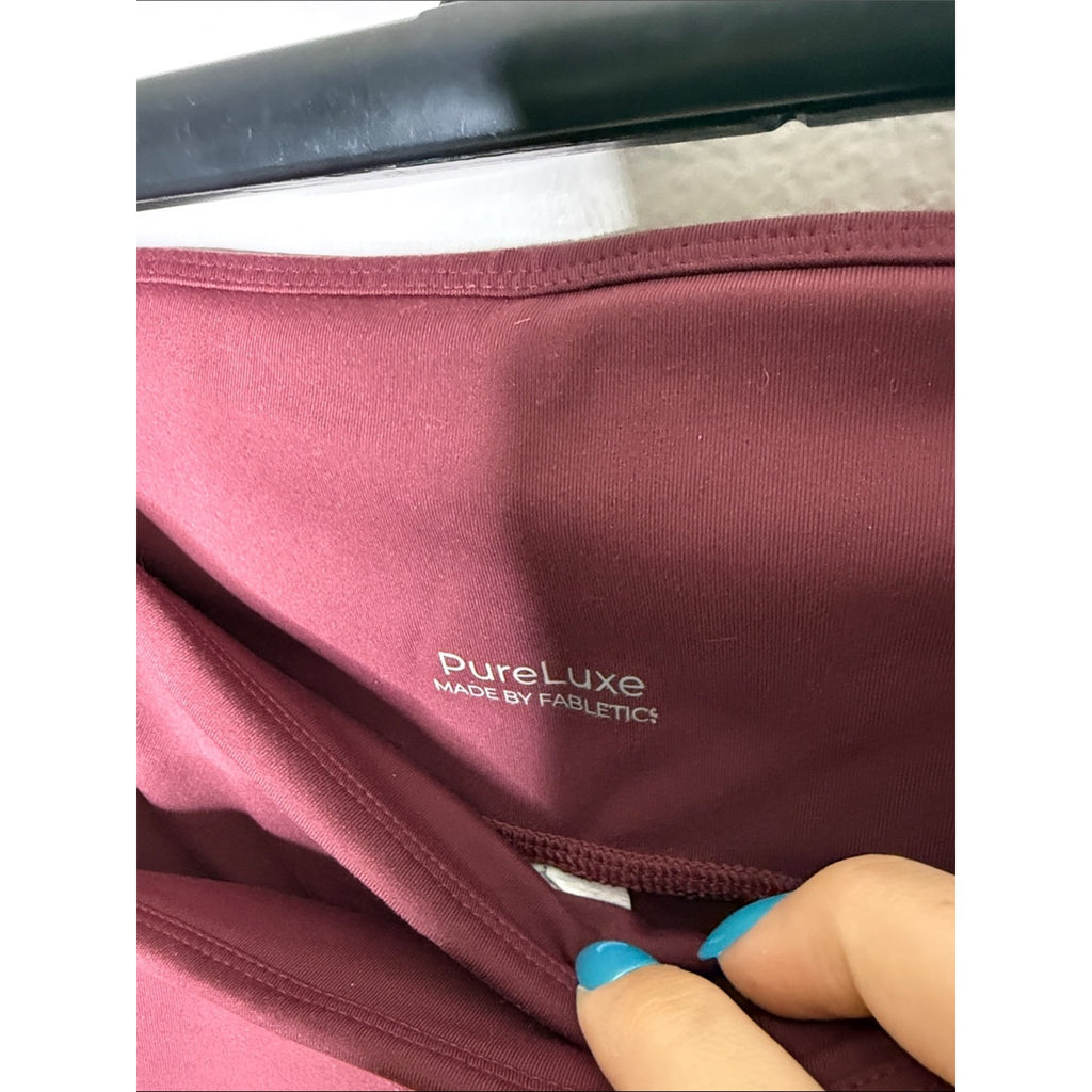 Fabletics Fabluxe Flared Yoga Pants in Burgundy Size Small