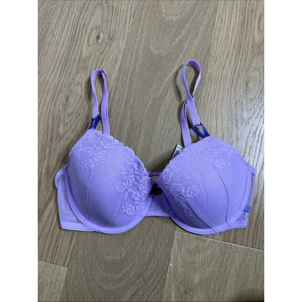 Victoria's Secret Lace Detail Light Purple Push-Up Bra Size 36C
