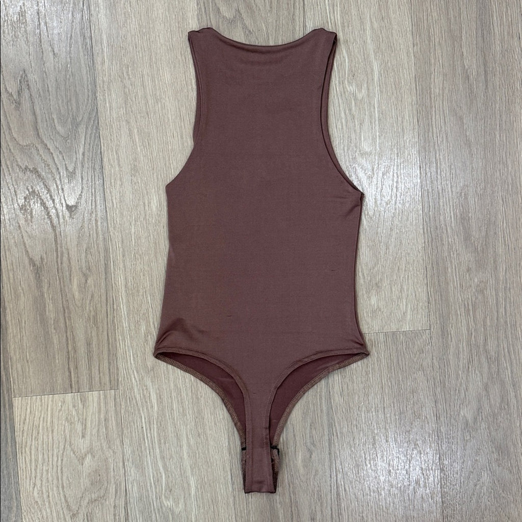 Missguided Brown High Neck Sleeveless Bodysuit Size 0