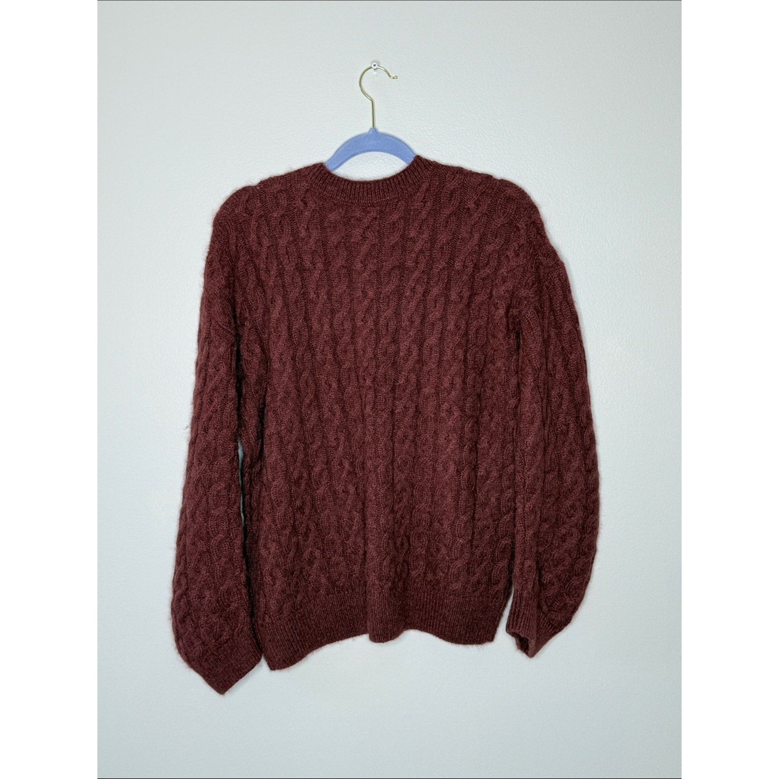 Vince Cable Knit V Neck Burgundy Sweater Size Medium