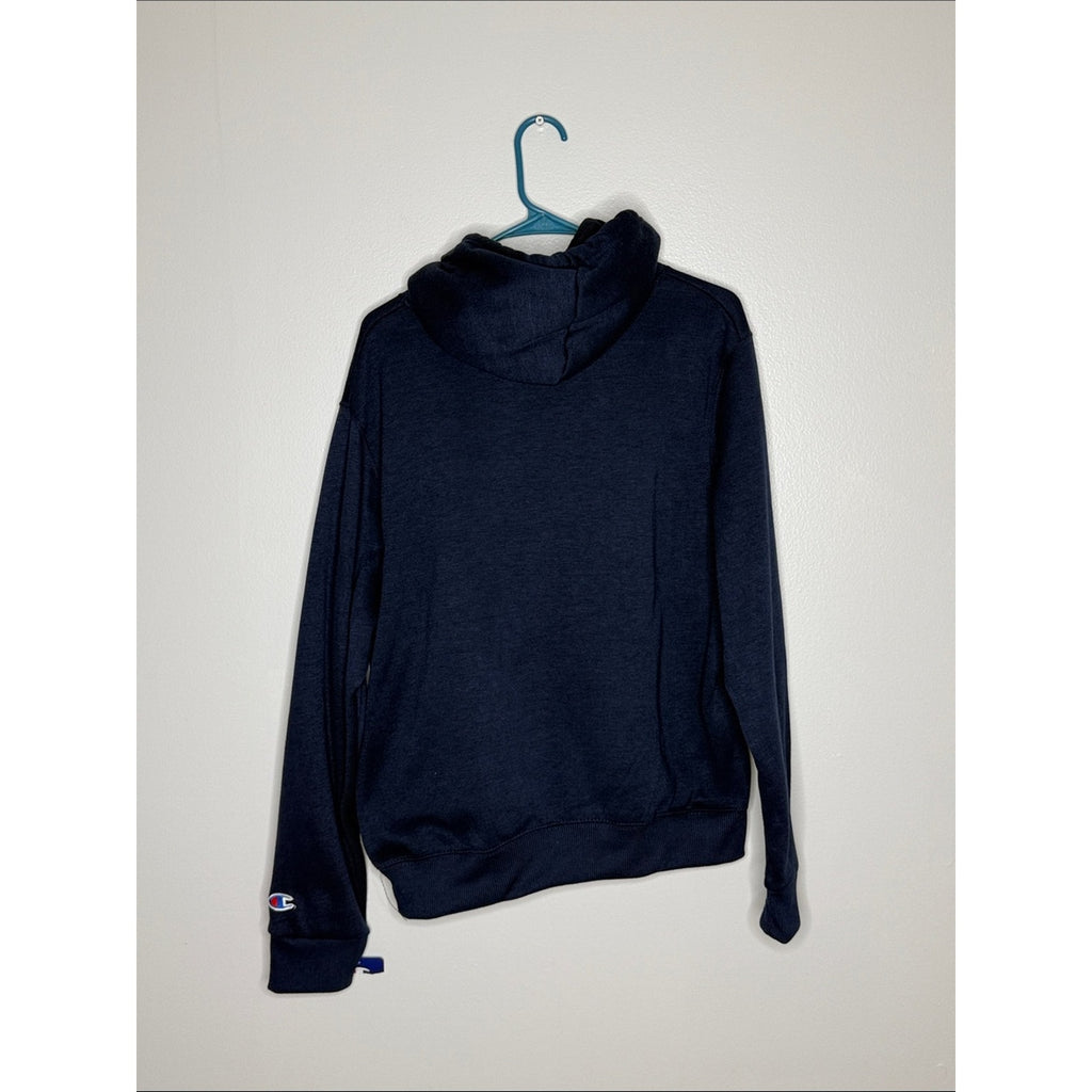 Champion Navy Crewneck Hoodie with Purple Logo Size XL