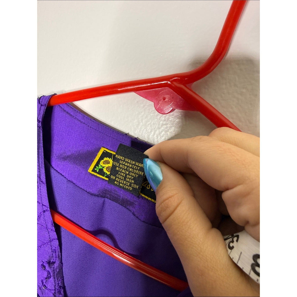 Mirasol Purple Satin Open-Front Jacket Beaded Size XL