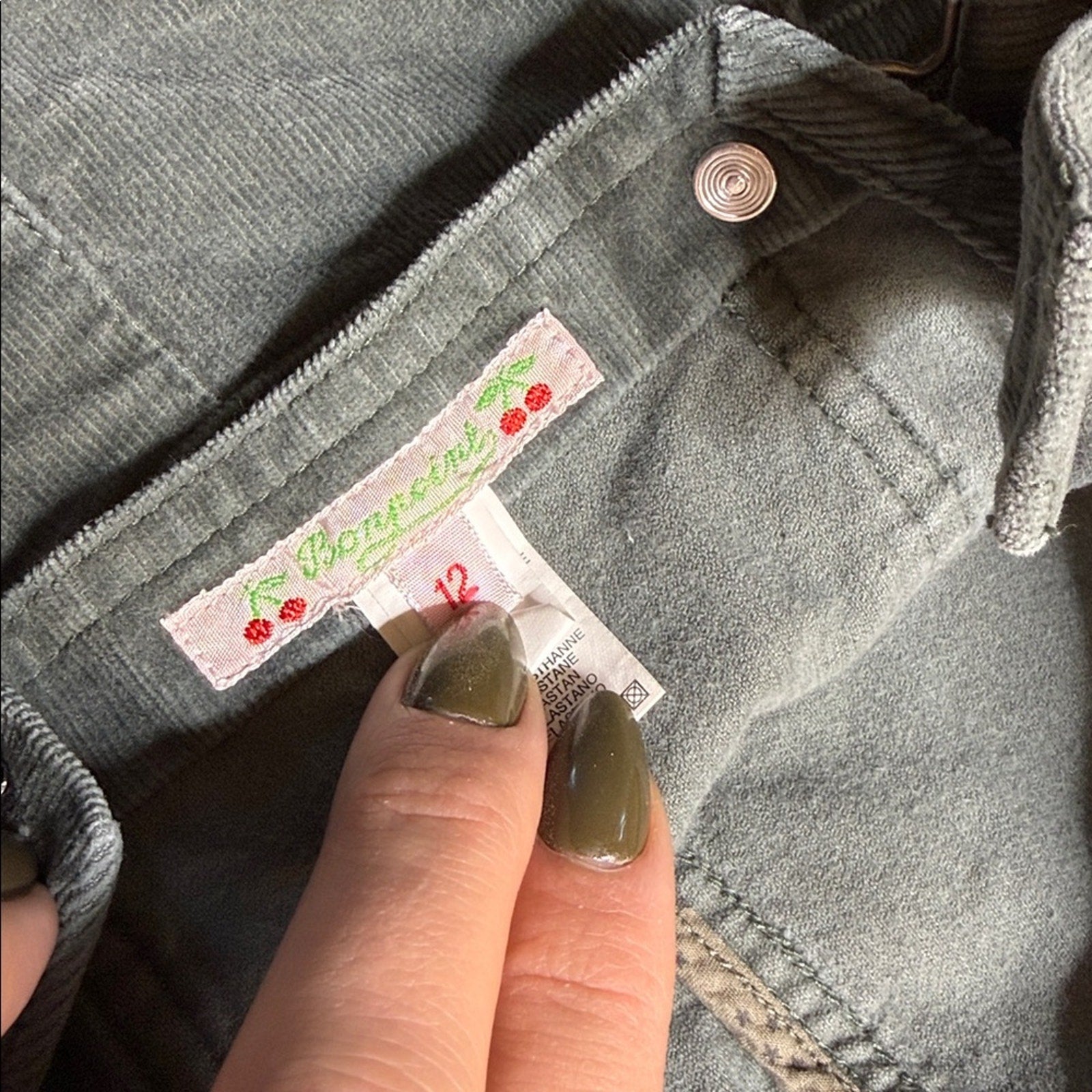 Bonpoint Kids Corduroy Overalls in Gray Size 12