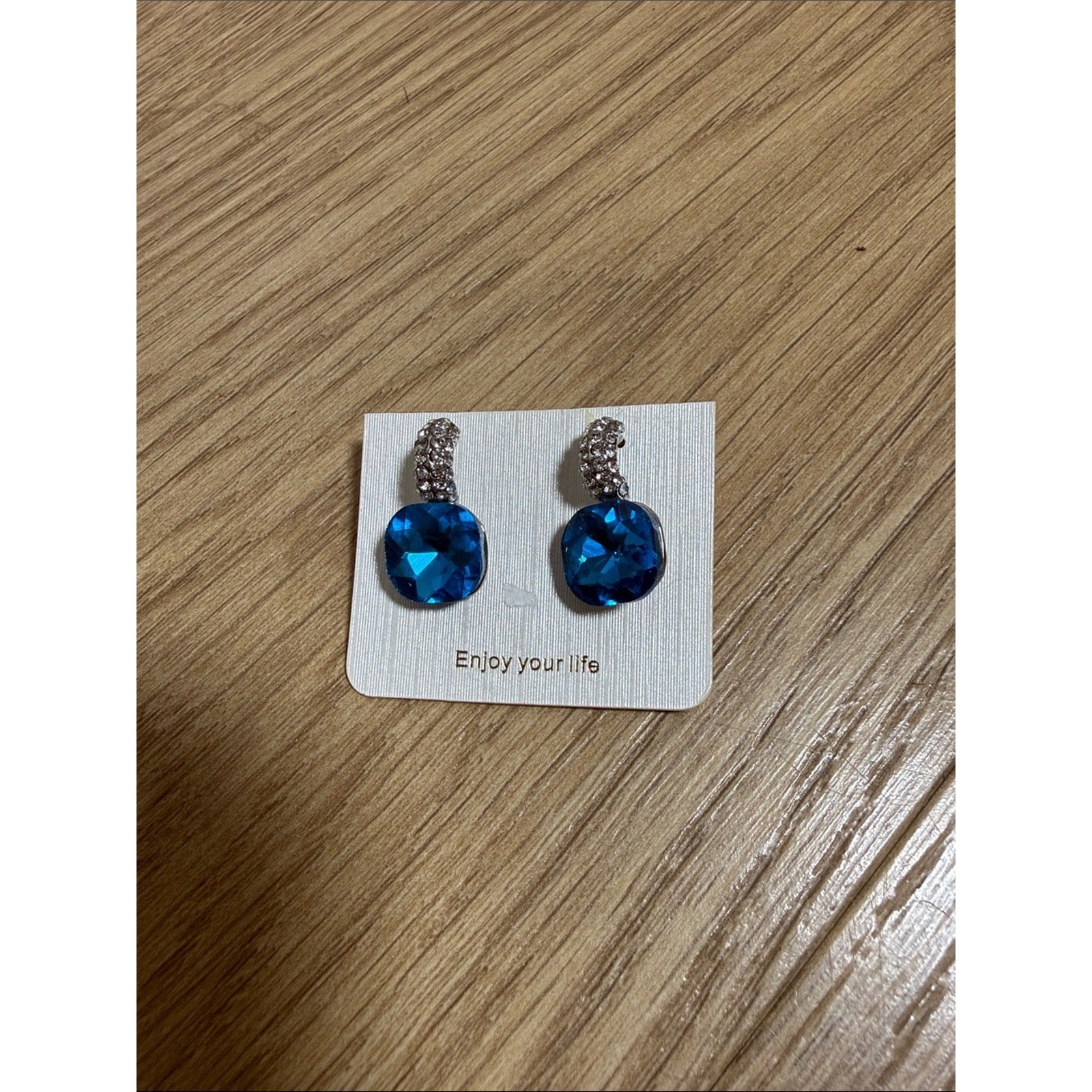 Blue Crystal Drop Earrings New!