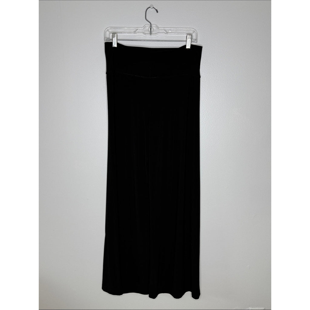Norma Kamali Black Wide-Leg Pull On Pants Size Small
