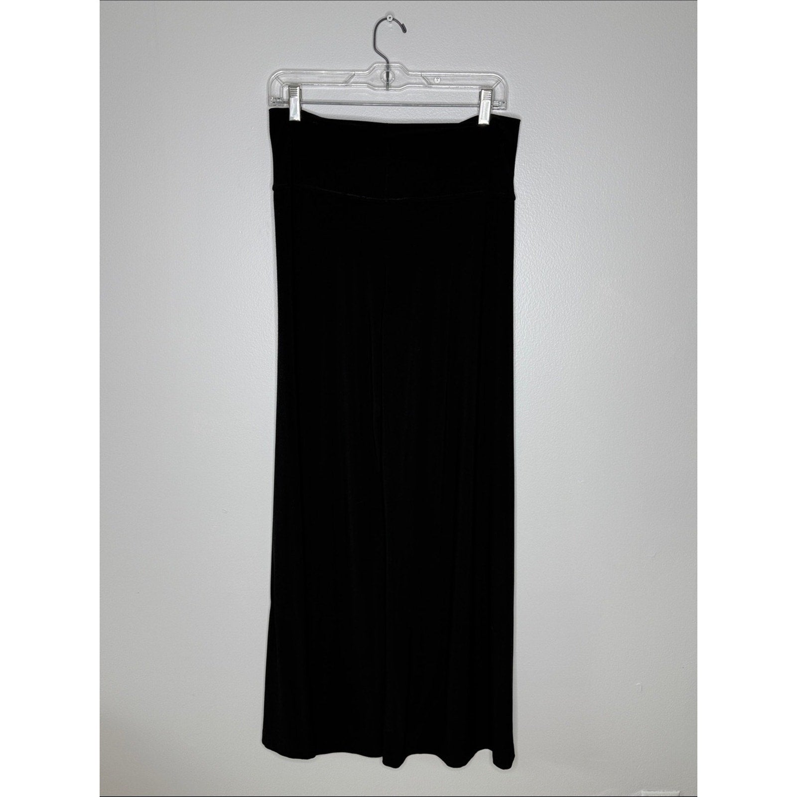 Norma Kamali Black Wide-Leg Pull On Pants Size Small