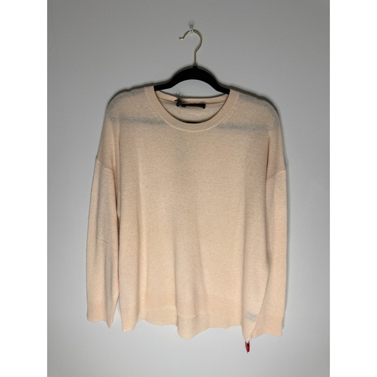 360 Cashmere Peach Crew Neck Cashmere Sweater Size Large NEW!