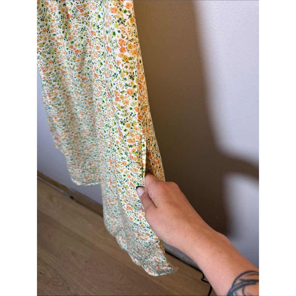Piyama Yellow Floral Ruffled Strap Sundress Size Medium