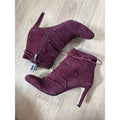 Vince Camuto Chenai Lace Up Pointed Toe Stiletto Suede Bootie in Burgundy Size 10