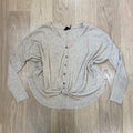 Out From Under Jojo Waffle Knit Tie-Front Thermal Top - Oatmeal Size Small