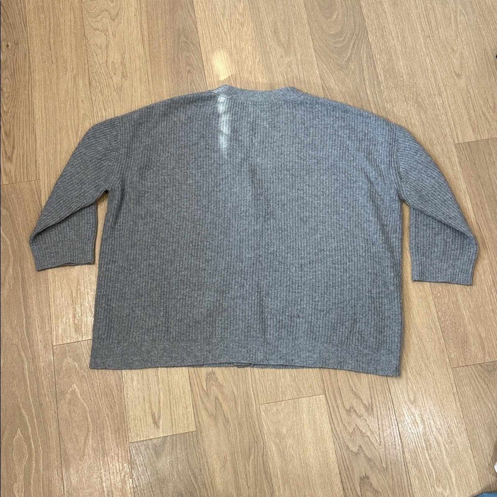 Jenni Kayne Gray Women's Cashmere Button Front Cardigan Sweater Size XXL