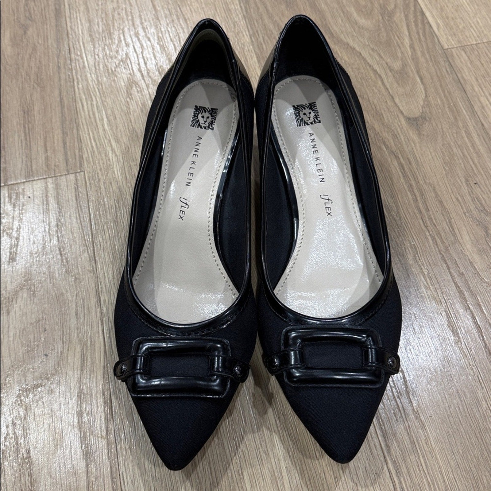 Anne Klein Melanie Black Kitten Heel Shoes Size 9.5