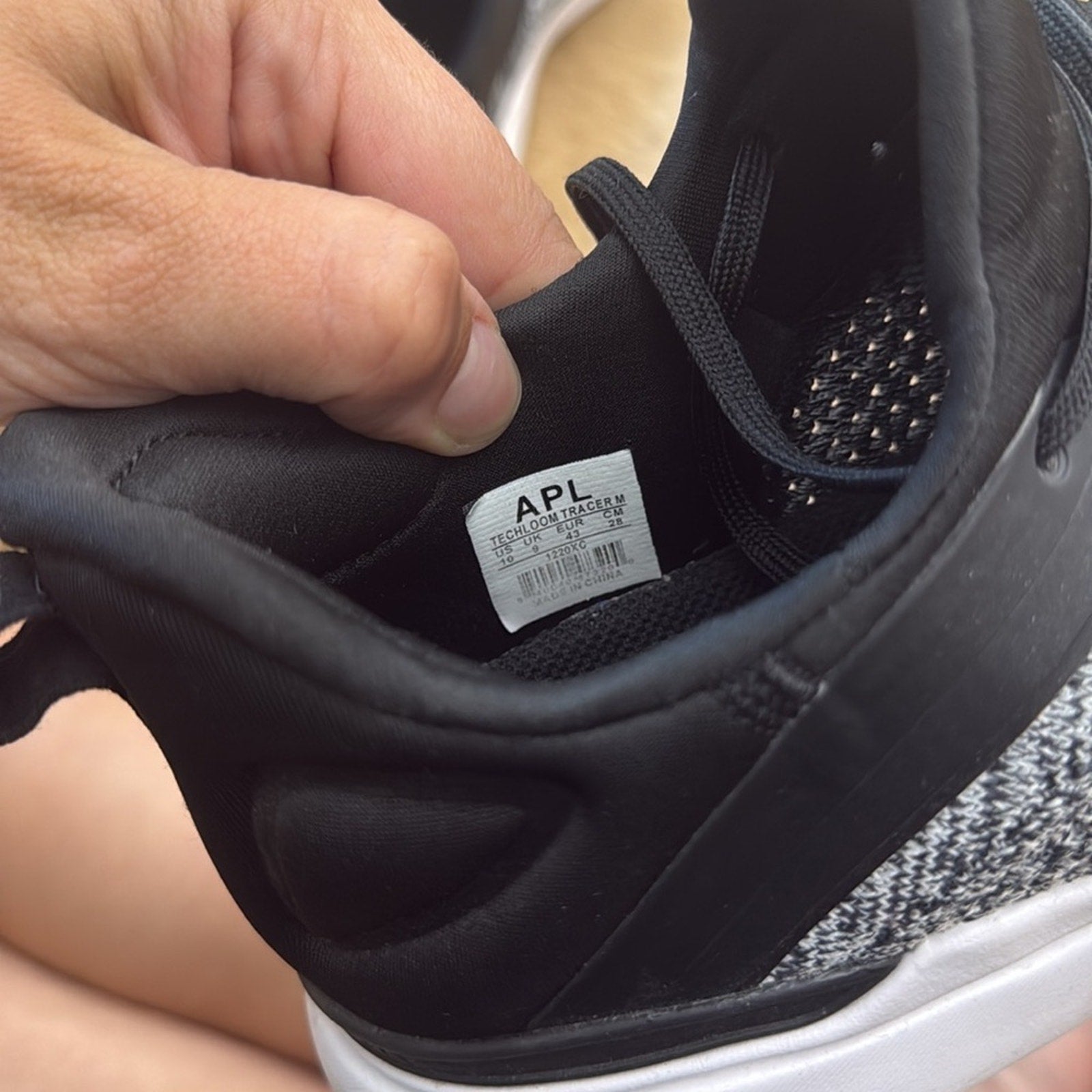 APL Black and Gray Sneakers with Modern Knit Design Size 10