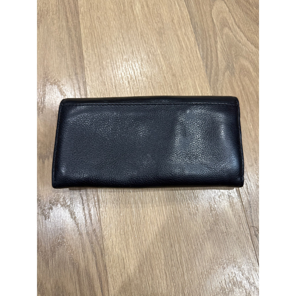 Michael Kors Fulton Continental Flap Wallet in Black Leather