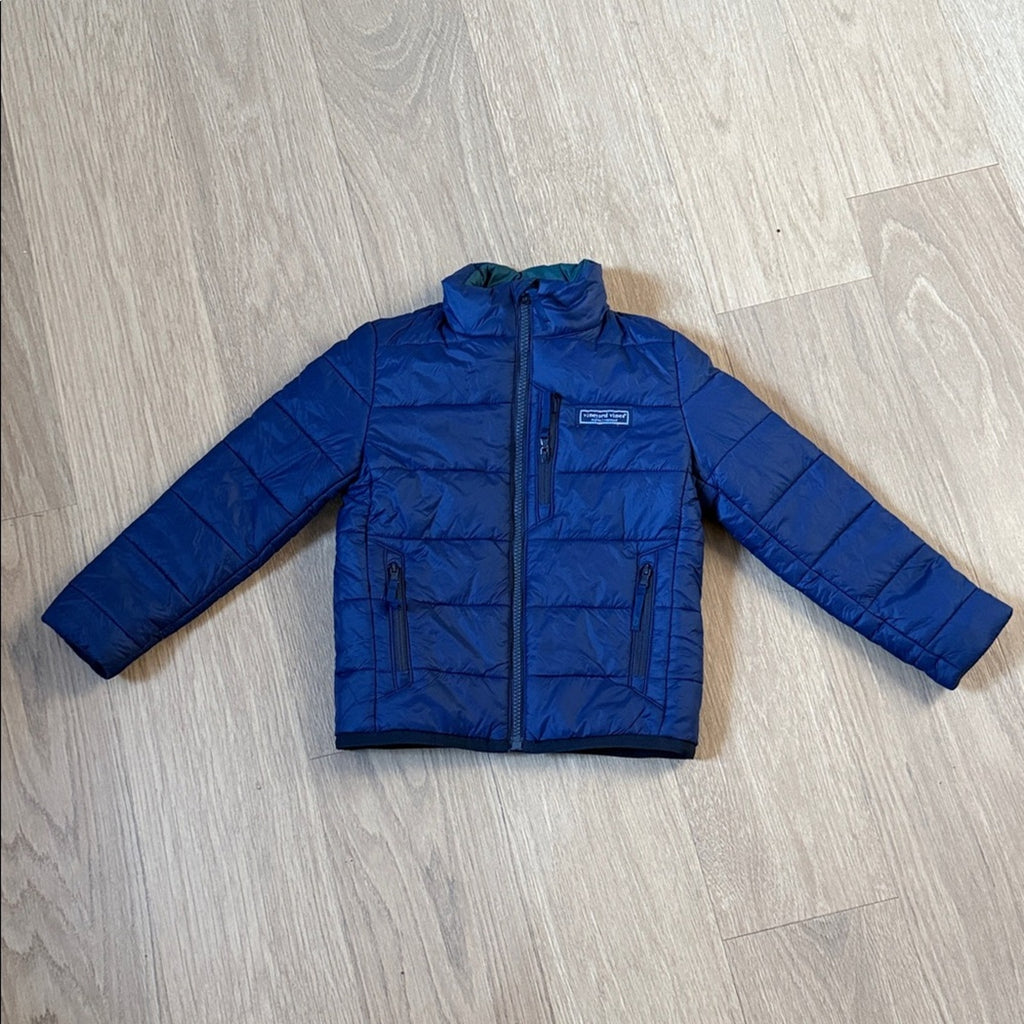 Vineyard Vines Blue Kids Zip Up Puffer Jacket Size 5