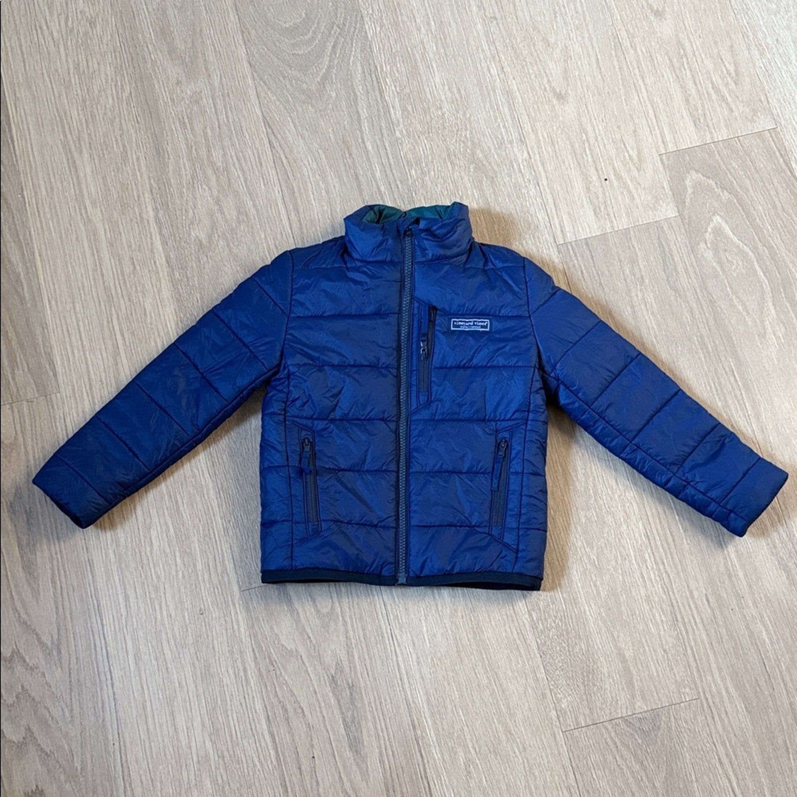 Vineyard Vines Blue Kids Zip Up Puffer Jacket Size 5