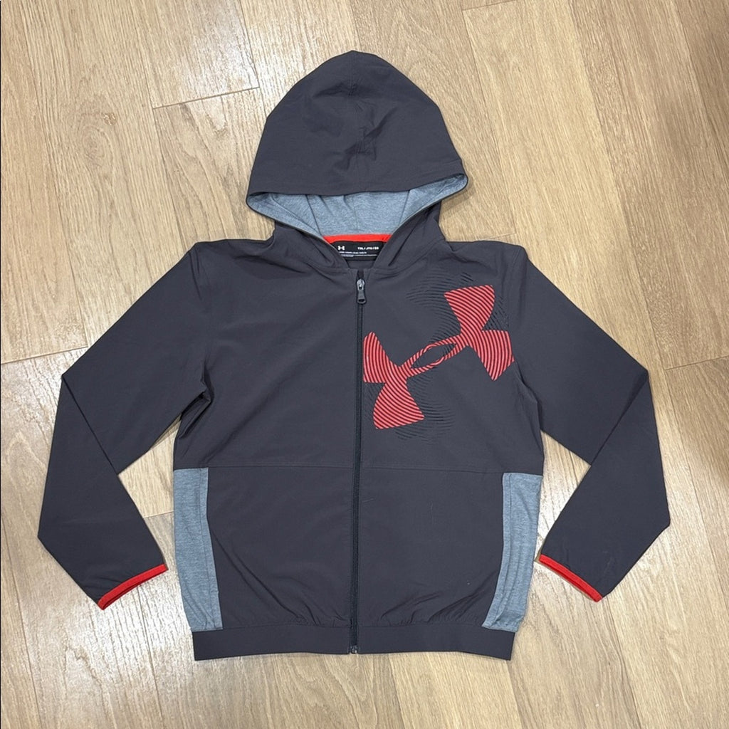 Under Armour Kids' Charcoal and Red Hoodie Size Youth XL